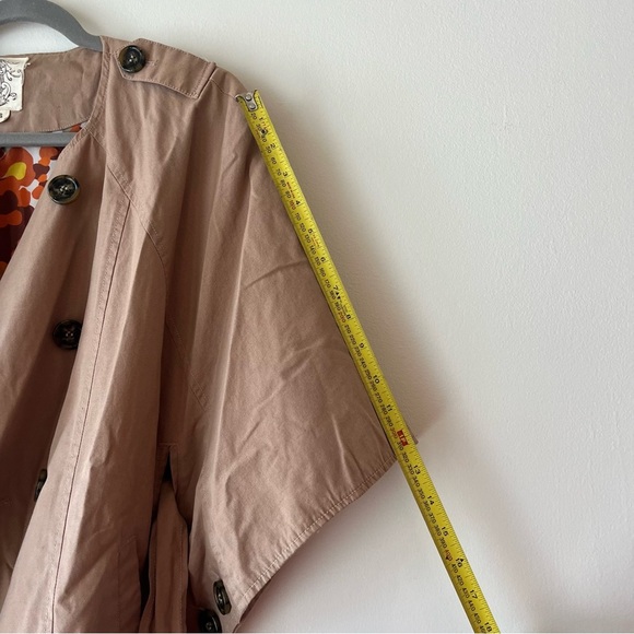 Tulle Tan Cape Jacket Women’s Small Khaki Cotton Double Breasted Y2K Mod - Picture 12 of 14